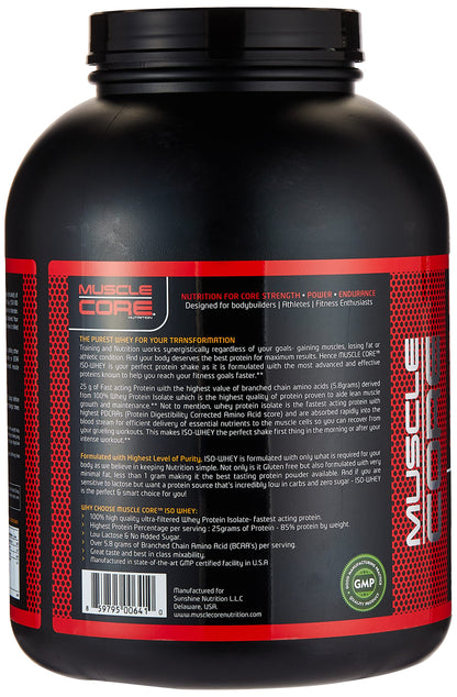 MUSCLE CORE NUTRITION Iso-Whey Chocolate, 5 Lbs.