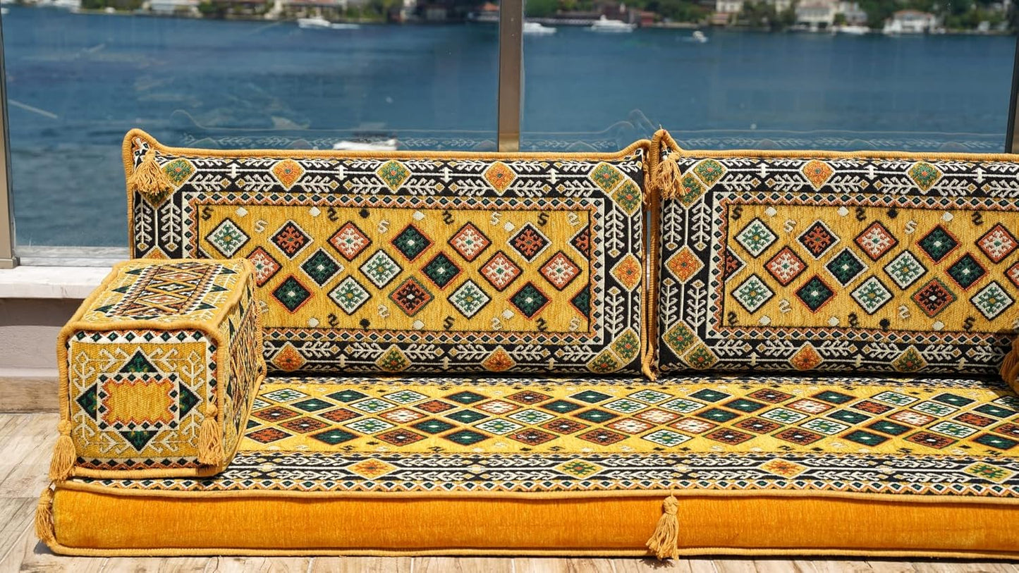 Arabic Floor Seating, Loveseat Sofas, Traditional Floor Pillow, Arabic Majlis, Moroccan Cushion, Ethnic Floor Cushion, Sofa Set (Sofa Only)