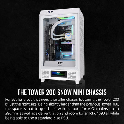 Thermaltake Tower 100 Black Edition Tempered Glass Type-C (Usb 3.1 Gen 2) Mini Tower Computer Chassis Supports Mini-Itx Ca-1R3-00S1Wn-00