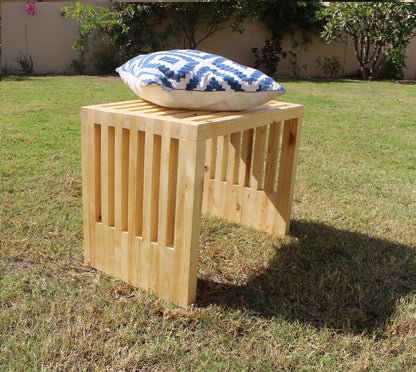 Shadow Bamboo Dining Bench, White Wood Bench, Indoor and Outdoor storage bench, Kitchen, Living room, Garden Furniture