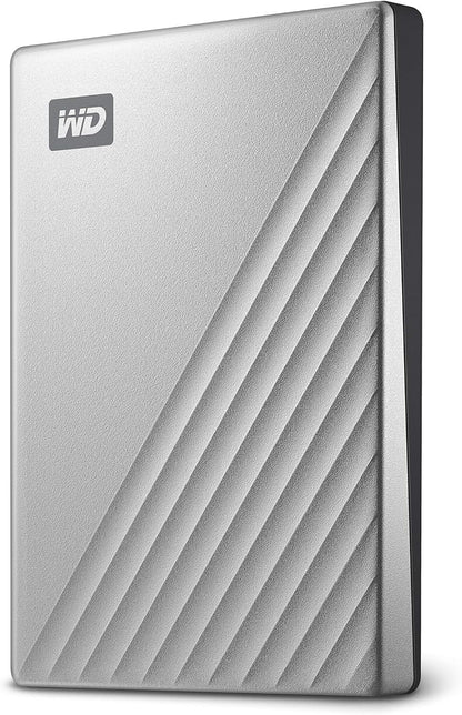 WD 4TB My Passport Ultra Silver Portable External Hard Drive HDD, USB-C and USB 3.1 Compatible - WDBFTM0040BSL-WESN