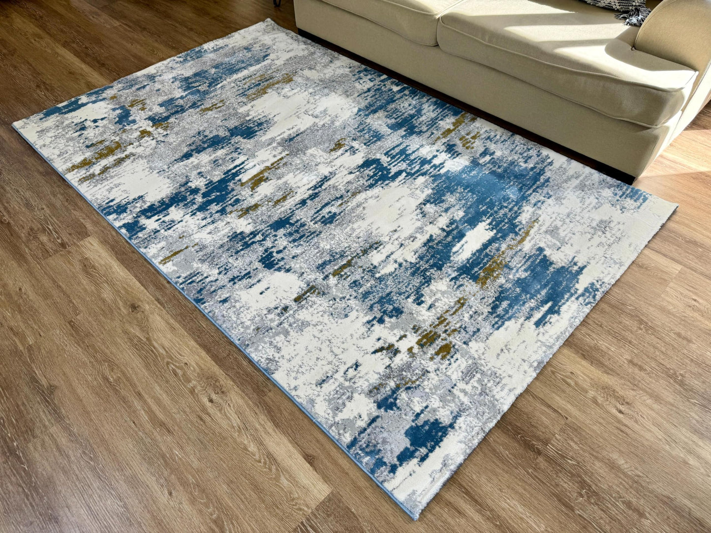 HandpickedFurniture Handpicked Furniture Abstract Beige Runner Carpet Ultra Soft Area Carpets For Bed Room, Living Room, And Dining room, Anti-slip Floor Carpets, Made In Turkey (Grey, 150 x 230 cm)