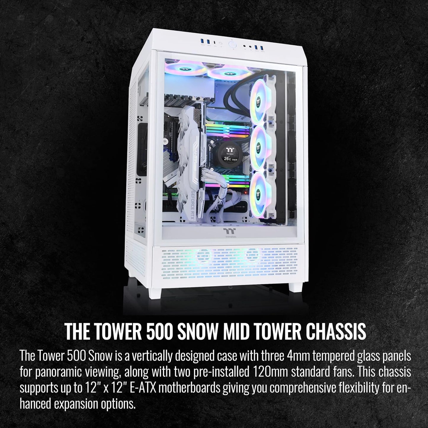 Thermaltake Tower 100 Black Edition Tempered Glass Type-C (Usb 3.1 Gen 2) Mini Tower Computer Chassis Supports Mini-Itx Ca-1R3-00S1Wn-00