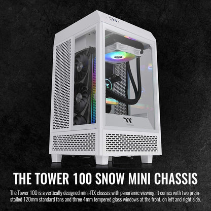 Thermaltake Tower 100 Black Edition Tempered Glass Type-C (Usb 3.1 Gen 2) Mini Tower Computer Chassis Supports Mini-Itx Ca-1R3-00S1Wn-00