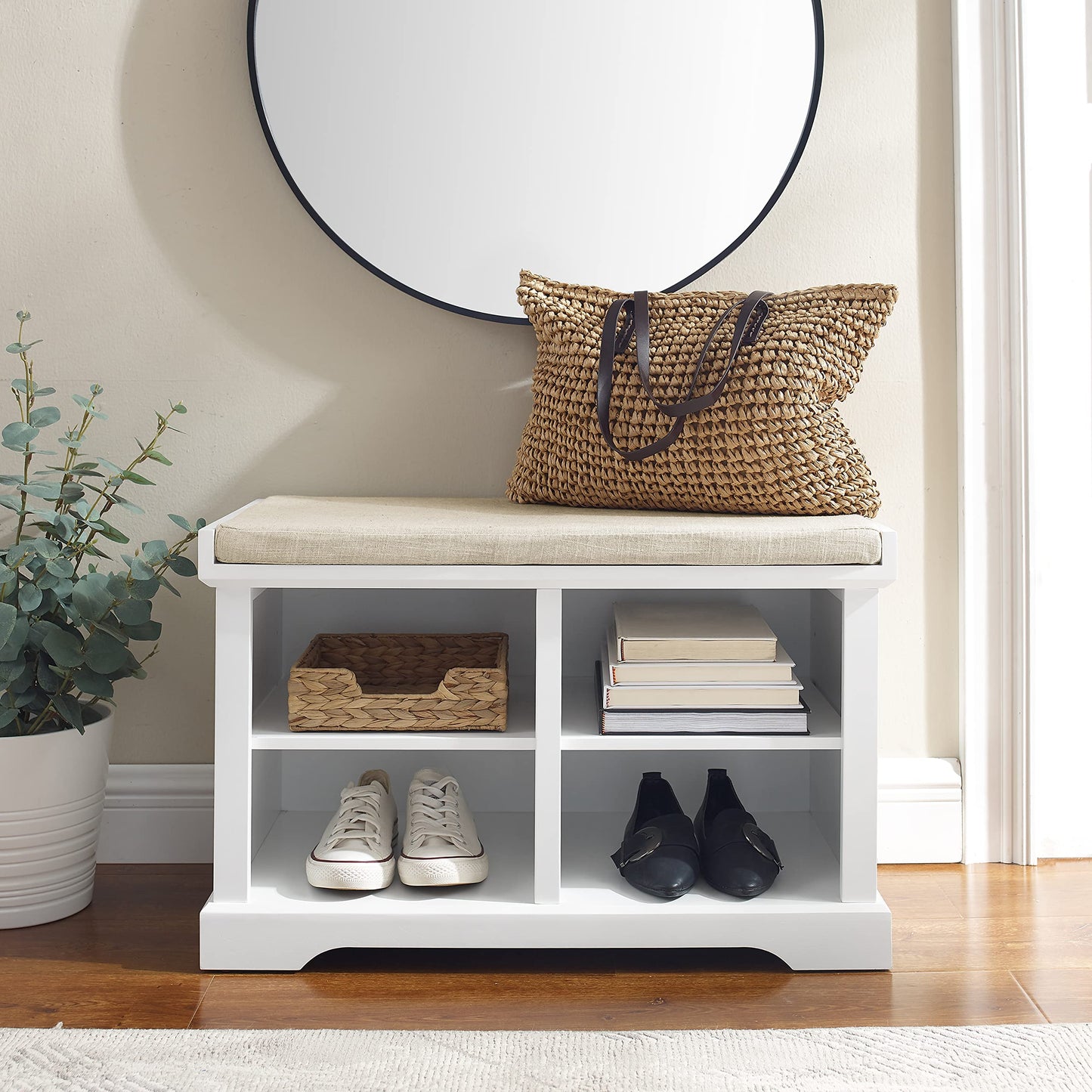 Crosley Furniture Anderson Entryway Storage Bench, White