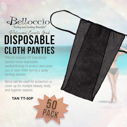 Belloccio Pack of 50 Disposable Thong Panties - Airbrush Spray Tanning, Body Wraps