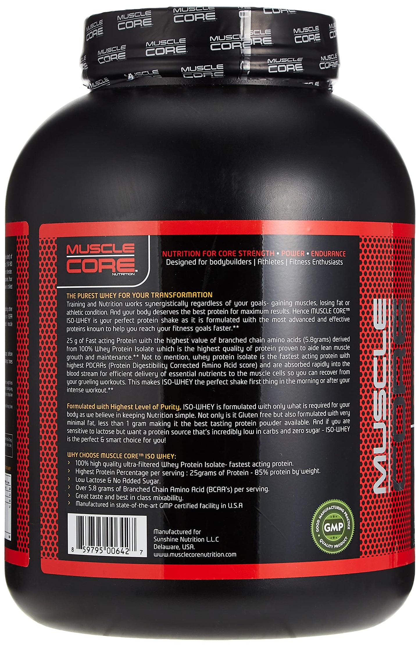 MUSCLE CORE NUTRITION Iso-Whey Chocolate, 5 Lbs.