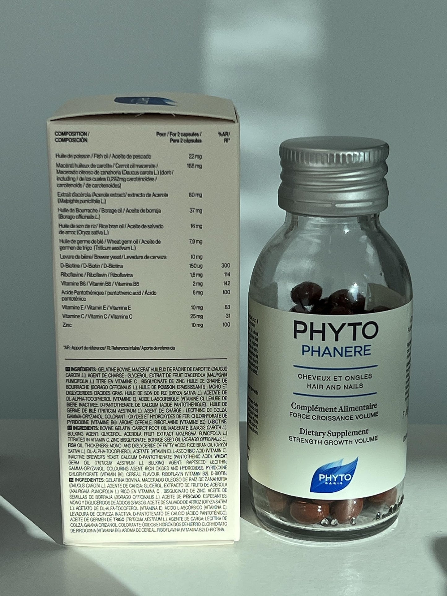 Phyto Phytophanere Capsules for Hair and Nails - 120 Capsule made in italy 100%