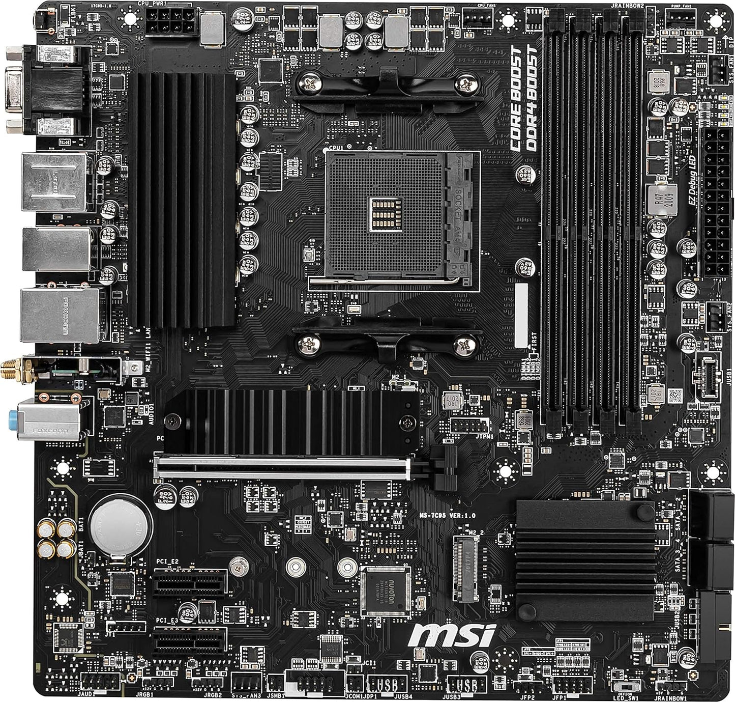 MSI B550M PRO-VDH WiFi ProSeries Motherboard (AMD AM4, DDR4, PCIe 4.0, SATA 6Gb/s, M.2, USB 3.2 Gen 1, Wi-Fi, D-SUB/HDMI/DP, Micro-ATX)