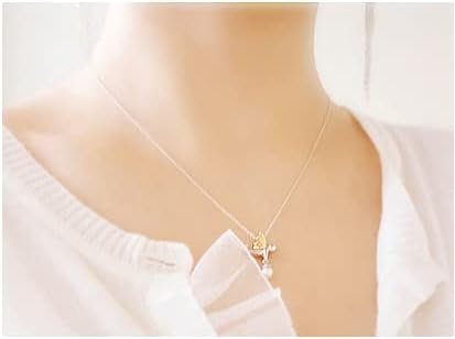 Angel Birthstone Handmade in Korea, Jewelry 925 Sterling Silver Necklace with Birthstone Pendant, Birthday Valentine’s Day Christmas Jewelry Gift for Women Girls