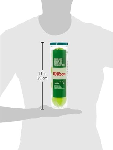 Wilson WRT137400 Unisex Child Starter Play 4 Pieces Tennis Ball Tube - Green, 4