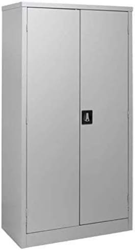 Galaxy Design Heavy Duty Two Door Glass and Steel built Cabinet Grey Color - Size ( L x D x H ) 90 x 40 x 185 cm Model GDF-FC06.