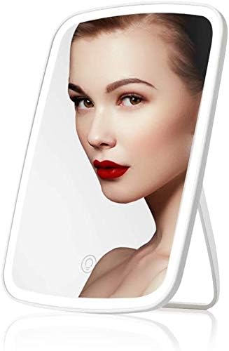 Jordan & Judy NV505 Tri-Color LED Make-Up Mirror With 3 Different Color Lighting Modes Touch Screen Vanity Adjustable Light Brightness USB Rechargable Battery | 2400mAh Battery - Beige