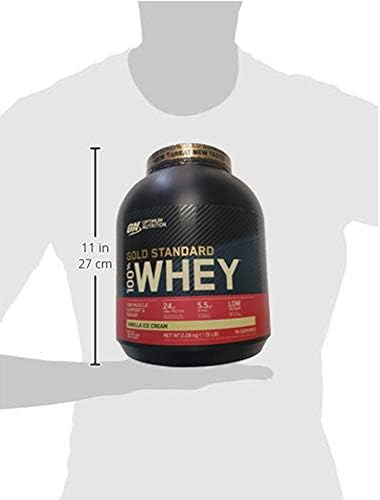 Optimum Nutrition (ON) Gold Standard 100% Whey Protein Powder Primary Source Isolate, 24 Grams of Protein for Muscle Support and Recovery - Delicious Strawberry, 10 Lbs, 146 Servings (4.53 KG)