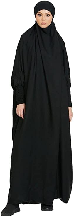 Women's Muslim One Piece Prayer Dress for Women Abaya Dress Islamic Middle East Dubai Turkey Maxi Abaya Kaftan with Hijab Dress in Full Length