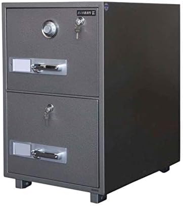 Mahmayi Secureplus 680-4Dk 4 Drawer Fire Filing Cabinet 222Kgs - Secure Steel Safe with Centralized Lock, Stylish Grey Finish for Office Use and Document Protection (4 Drawers, Key + Dial)