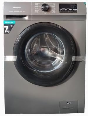 Hisense 7Kg Front Loading Washing Machine 1200 RPM, With Pause & Add, Drum Clean, Silver Color, Model WFVB7012MT -1 Years Full Warranty.