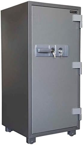 Mahmayi Secureplus 680-4Dk 4 Drawer Fire Filing Cabinet 222Kgs - Secure Steel Safe with Centralized Lock, Stylish Grey Finish for Office Use and Document Protection (4 Drawers, Key + Dial)