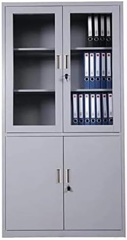 MAF Steel & Glass MAF-FC06 4 Door Metal Filing Cabinet With Key Lock & Shelves Storage Compartment For office