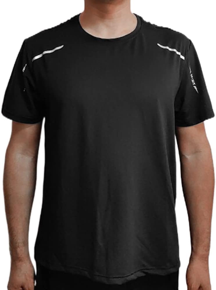 Dress Cici Men's Polyester Short Sleeve Sport T Shirts, Mesh Breathable Fabric, Quick Dry, Round Neck for Football, Running, Gym etc.