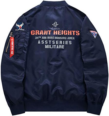 CORIRESHA Mens Apollo NASA Patches Slim Fit Bomber Jackets Windbreaker