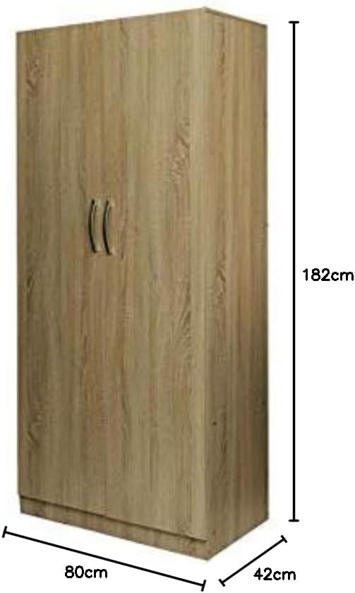 Pan Emirates Kalajot 2 Door Wardrobe, Beige - 182 x 80 x 42cm