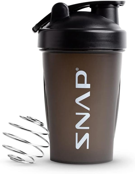 Snap Supplements - Protein Shake Bottle, Smoothie Shaker & Gym Powder Bottle with Blender, Supplement Shaker, Black | 14 Ounce | 400 ml…