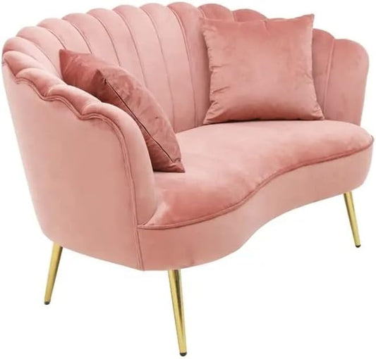 Poppins Two Seat Living Room Furniture Sofa Modern Pink Velvet Loveseats Wedding and Hotel Sofas Luxury Upholstered Furniture
