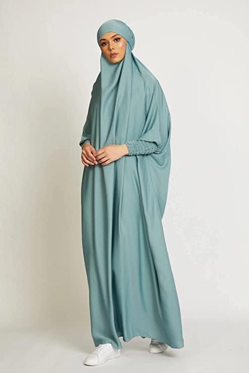 Women's Muslim One Piece Prayer Dress for Women Abaya Dress Islamic Middle East Dubai Turkey Maxi Abaya Kaftan with Hijab Dress in Full Length