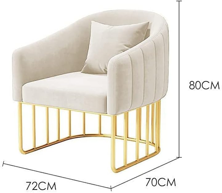 Modern Accent Velvet Chairs Comfy Upholstered Arm Chair Single Sofa With Golden Metal Frame Legs For Living Room Visitor Room (Beige)