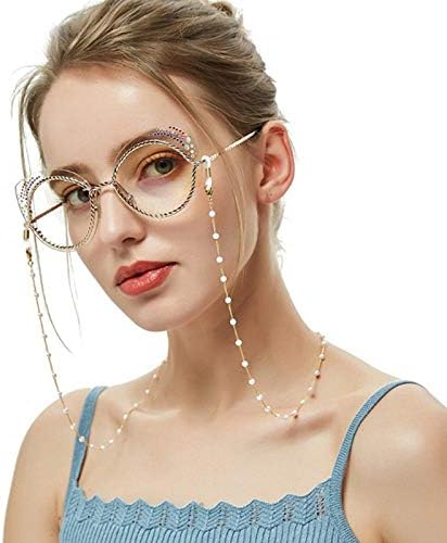 Sither Pearl Sunglasses Chian Reading Glasses Chain Strap Necklace for Women