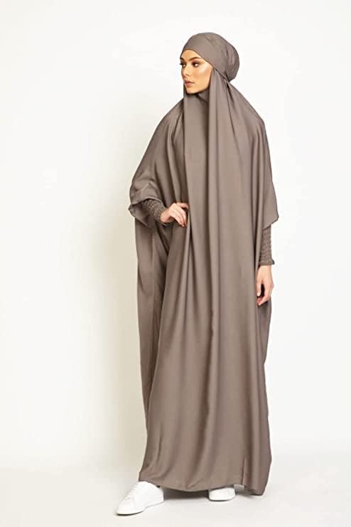 Women's Muslim One Piece Prayer Dress for Women Abaya Dress Islamic Middle East Dubai Turkey Maxi Abaya Kaftan with Hijab Dress in Full Length