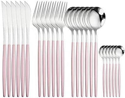 Stainless Steel Western Cutlery Set - 24 Pieces (Black)