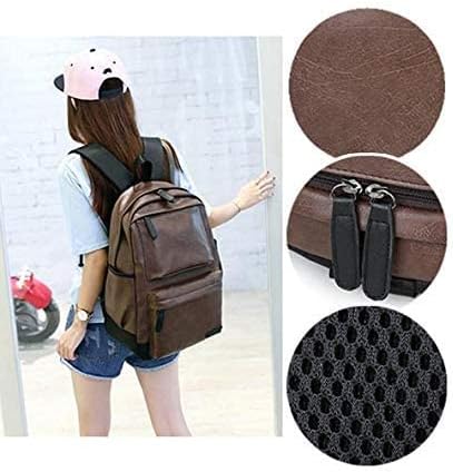 Korean Men leather Shoulder bag backpack schoolbag Leisure bag travel bag laptop bag for men W-8471, Brown