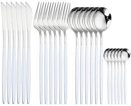 Stainless Steel Western Cutlery Set - 24 Pieces (Black)