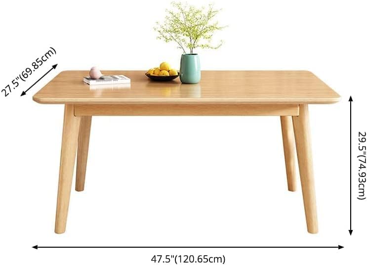 47 Inch Dining Table/Kitchen Table Dining Room Table/Solid Wood Kitchen Desk/Easy Assembly(Natural)