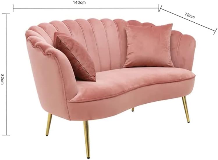 Poppins Two Seat Living Room Furniture Sofa Modern Pink Velvet Loveseats Wedding and Hotel Sofas Luxury Upholstered Furniture