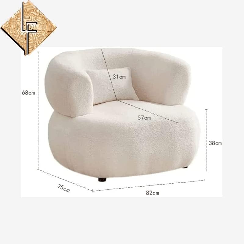 Gulf Line Boucle Chairs Modern Accent Living Chairs Single Sofa Comfy Upholstered Arm Chair Stool Chair & Footstool