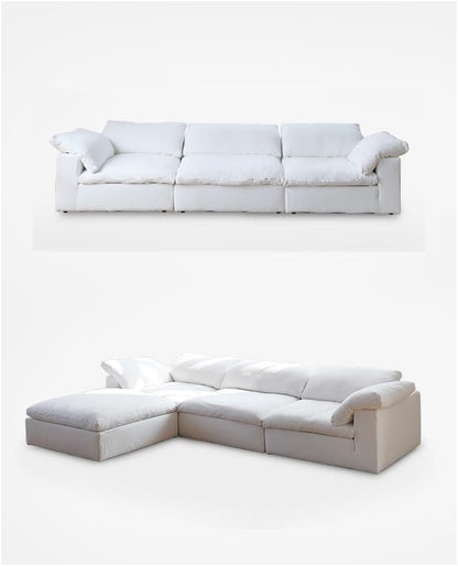 Karnak Cloud 3 Seater Luxury Couch Modern Design Sectional Sofa For Living Room Furniture With Free Installation Color - White