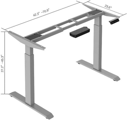 Navodesk Height Adjustable Standing Desk Workstation, Bluetooth Enabled Grey Frame + Top (White, 47 x 30 inch)