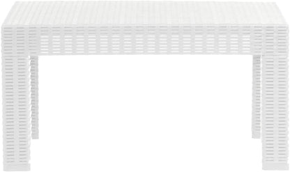 Plastdour Side Table Outdoor Low Table Patio Furniture Plastic Side Table Square Table Rattan Furniture Balcony Table Side Table Outdoor Patio Furniture Rattan Table Garden Table – 50x50x40 cm (White)