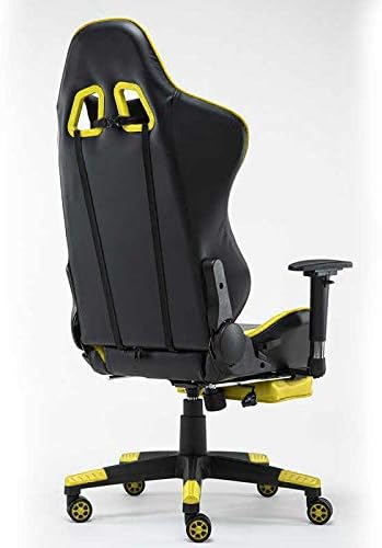 Adjustable Gaming Chair Galxy Design Adjustable Height/Back with Headrest and Backrest,Fixed Padded Arms, 170 Degree Reclining (Yellow & Black)