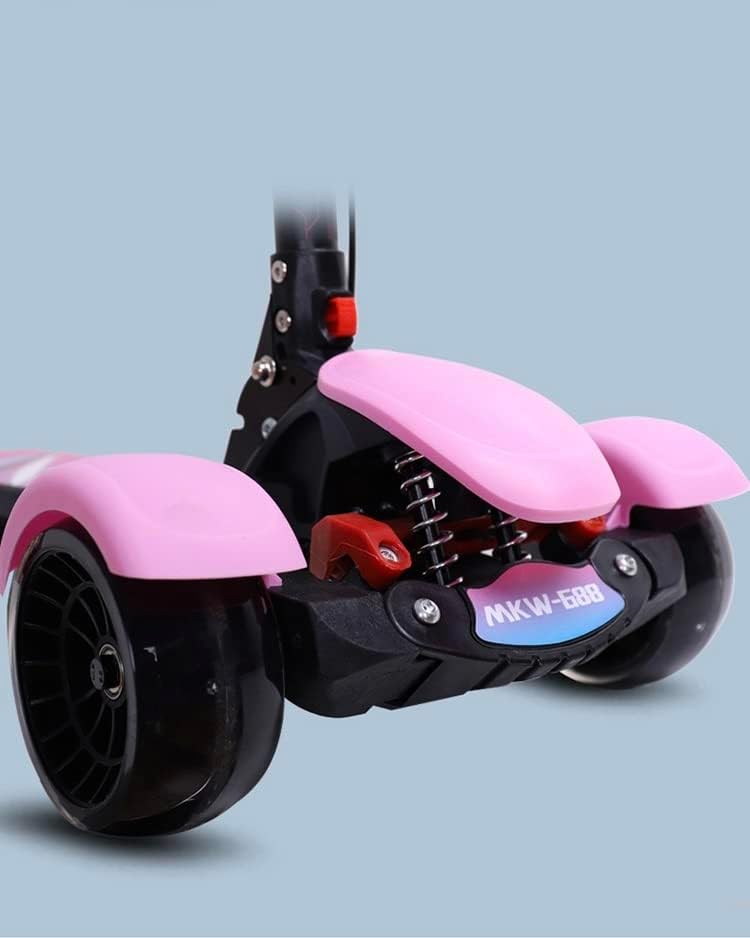 HONELEVO Kick Scooter Three Wheels, 5 Adjustable Height with LED Flashing Light and Music, For Children Age 3 Years and Up