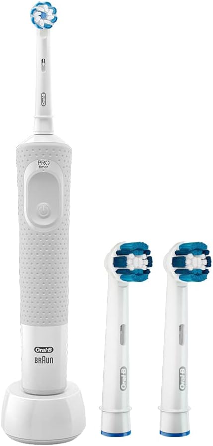 Oral B Vitality D100 CLS Sensi Ultrathin Rechargeable Toothbrush + EB 20-2 Brush Head Bundle