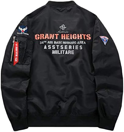 CORIRESHA Mens Apollo NASA Patches Slim Fit Bomber Jackets Windbreaker