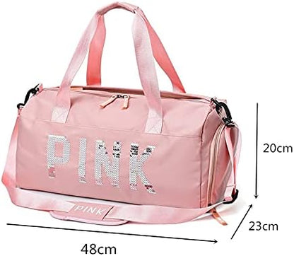 MXM Duffle Women Bags | Travel Sports PINK Handbag.