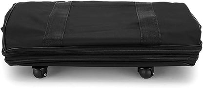 M X M Travel Moving Trolley Luggage Foldable Bag with Wheels XX-Large 30kg/120L â€“ Waterproof Zipper Extendable Duffel Organizer Bag (Black-A)