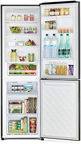 Hitachi 410L Gross Bottom Mount Double Door Refrigerator, 2 Doors No Frost Fridge Freezer, Inverter Control With Dual Fan Cooling, Eco Thermo-Sensor, Bottle & Wine Shelf, Glass Black, RBG410PUK6GBK