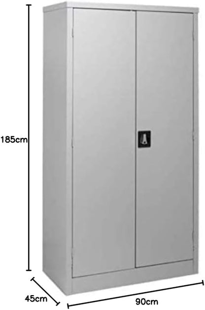 Galaxy Design Heavy Duty Two Door Glass and Steel built Cabinet Grey Color - Size ( L x D x H ) 90 x 40 x 185 cm Model GDF-FC06.