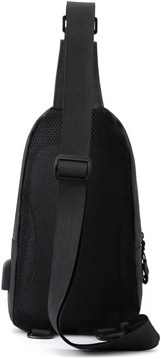 LTLCLZ Sling Crossbody Bag Small Shoulder Backpack for Men，External USB hole design，Waterproof Slim Chest Bags Casual Daypack for Travel Cycling